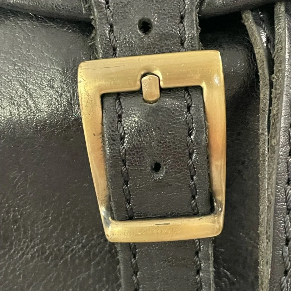 LEATHER ITALY Florence Large Black Backpack Bag
